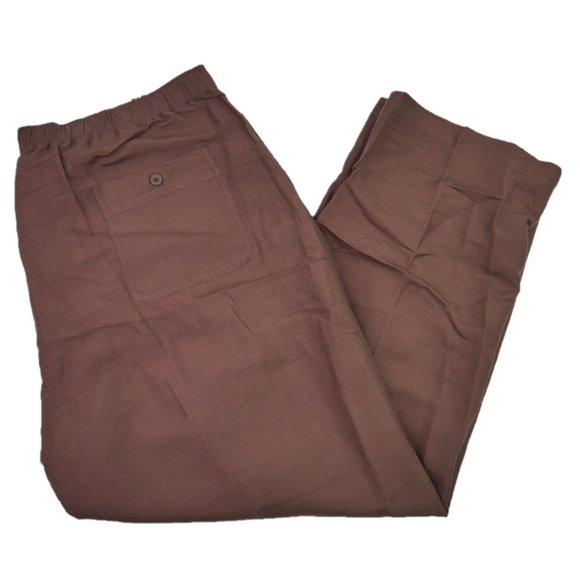 Cubavera Linen-Blend Beach Wide Leg Mens Pants - Picture 3 of 7